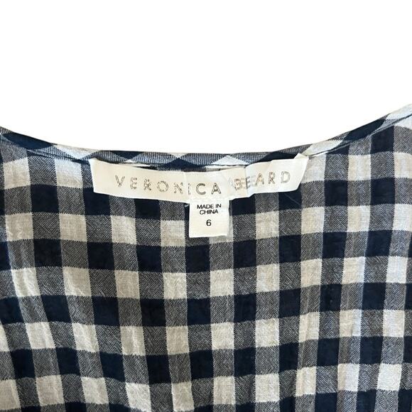 Veronica Beard Women’s Campbell 3/4 Sleeve Gingham Ruched Mini Dress Size 6 - Picture 4 of 11